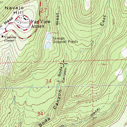 Topographic Map of West Fork Little Soda Canyon, CO