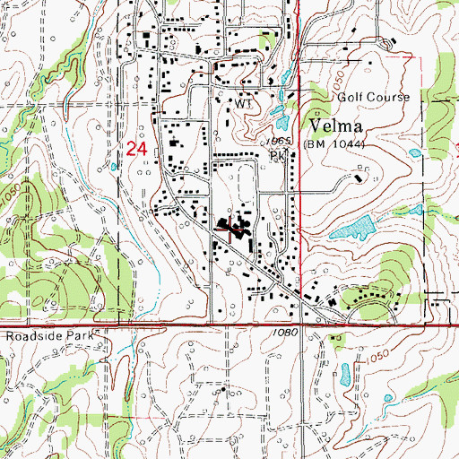 Topographic Map of Velma - Alma Elementary School, OK