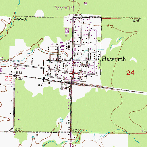 Topographic Map of Tom Elementary School, OK