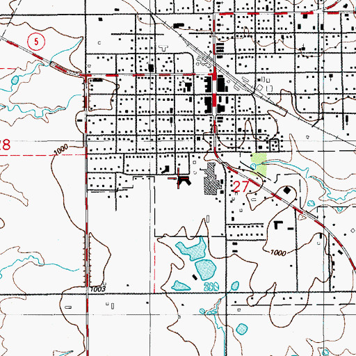 Topographic Map of Temple Elementary School, OK