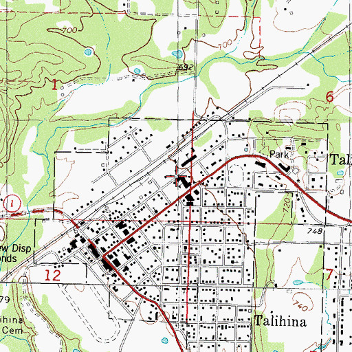 Topographic Map of Talihina Elementary School, OK