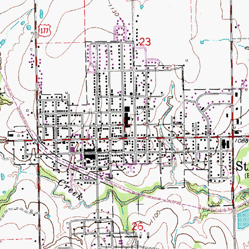 Topographic Map of Stratford Elementary School, OK