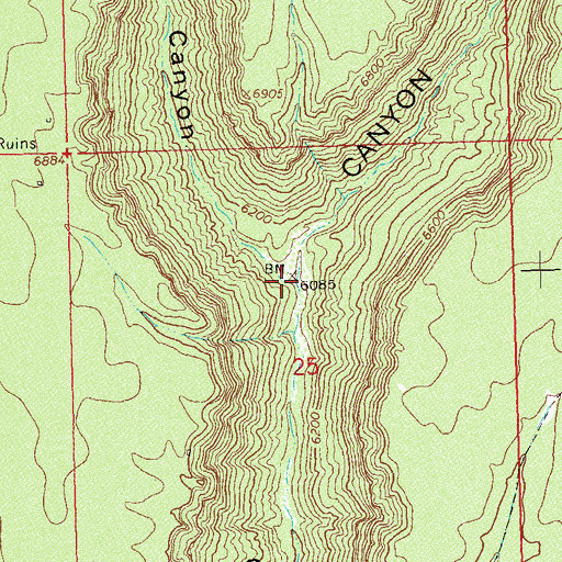 Topographic Map of Prater Canyon, CO