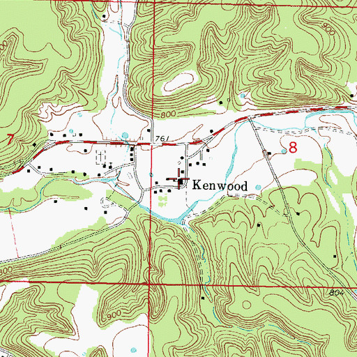 Topographic Map of Kenwood Elementary School, OK