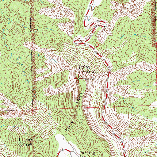 Topographic Map of Point Lookout, CO