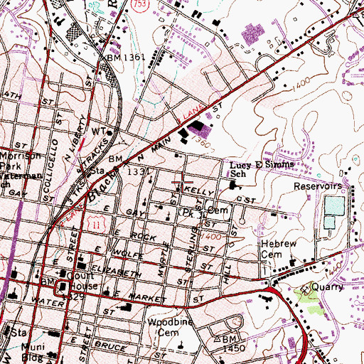 Topographic Map of Bethel African Methodist Episcopal Church, VA
