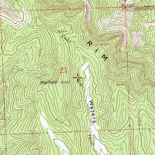 Topographic Map of East Rim Trail, CO