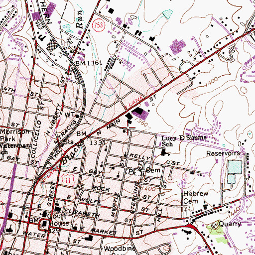Topographic Map of Pentecostal Tabernacle, VA