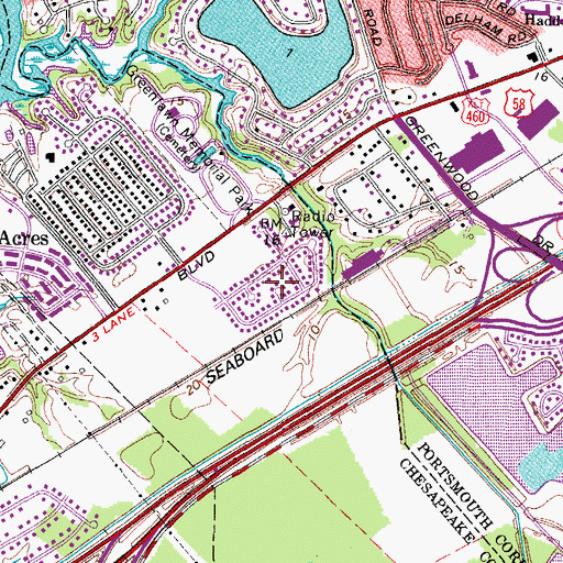 Topographic Map of Ahoy Shores, VA