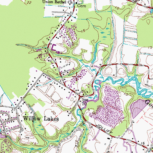 Topographic Map of Charlton Village, VA