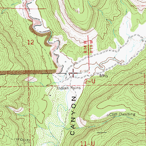Topographic Map of Weber Canyon, CO