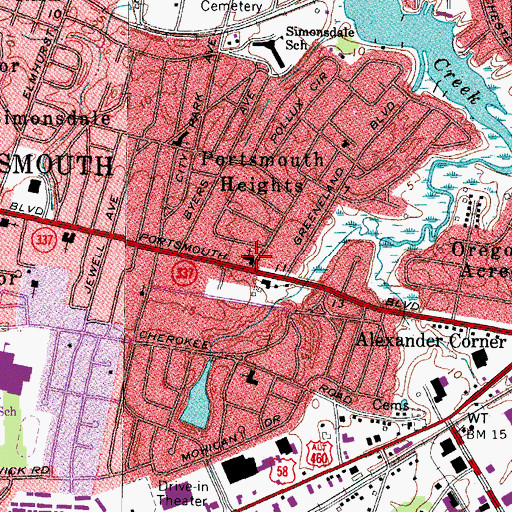Topographic Map of Bethany Baptist Church, VA
