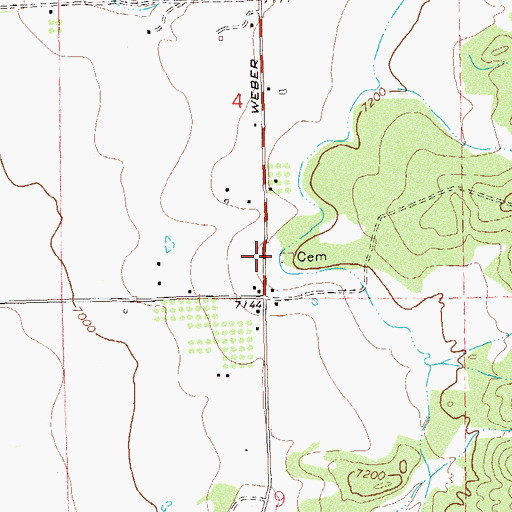 Topographic Map of Webber Cemetery, CO