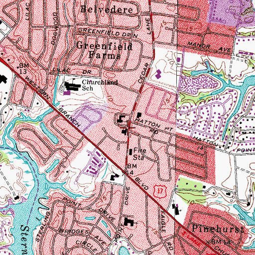 Topographic Map of Centenary United Methodist Church, VA