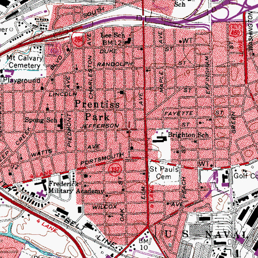 Topographic Map of Centennial Baptist Church, VA