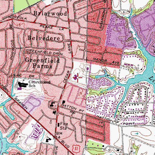 Topographic Map of Church of the Resurrection, VA