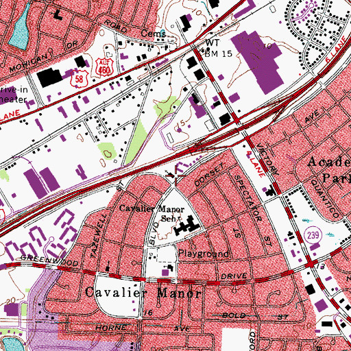 Topographic Map of Community United Presbyterian Church, VA
