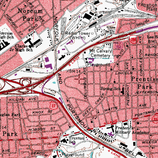 Topographic Map of Dale Homes, VA