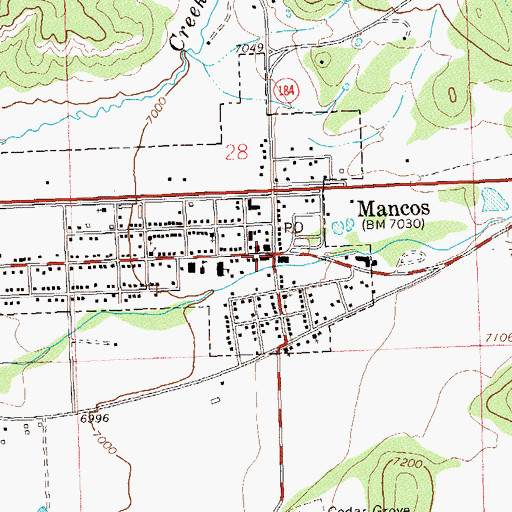 Topographic Map of Mancos, CO