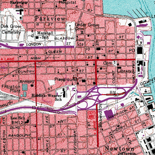 Topographic Map of Ebenezer Baptist Church, VA