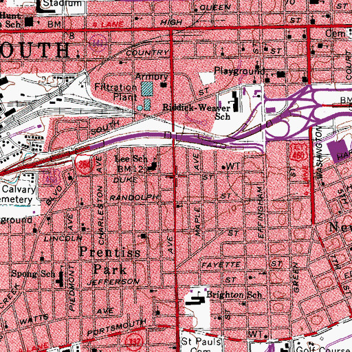 Topographic Map of Elm Avenue Baptist Church, VA