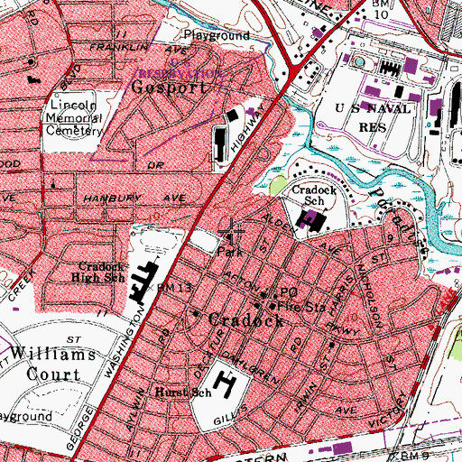 Topographic Map of Emmanuel Episcopal Church, VA