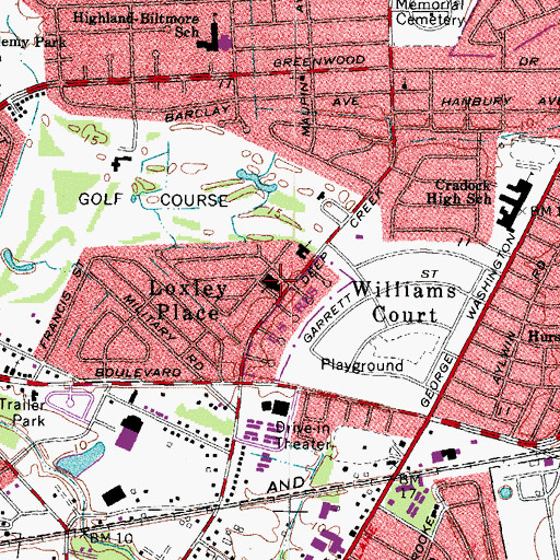 Topographic Map of Fairview Heights Baptist Church, VA