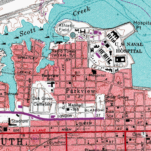 Topographic Map of First Congregational Church, VA