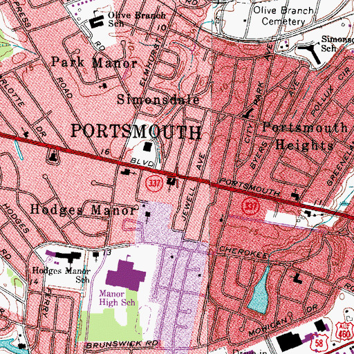 Topographic Map of First Friends Church, VA