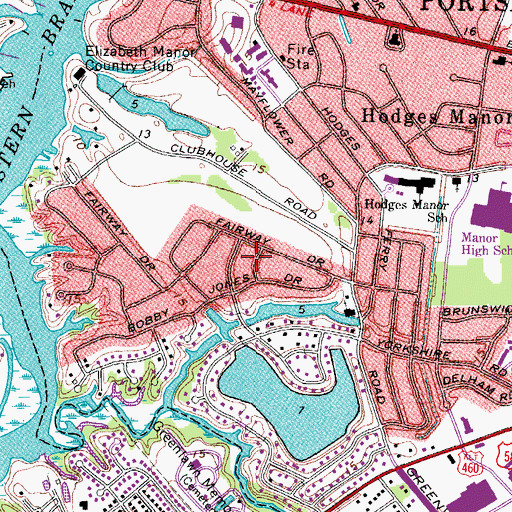 Topographic Map of Green Lakes, VA