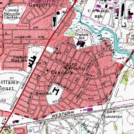 Topographic Map of Holy Angels Roman Catholic Church, VA