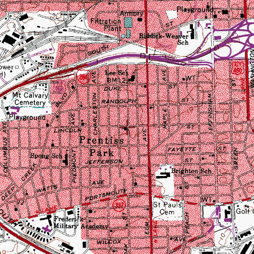 Topographic Map of Jackson Memorial Baptist Church, VA
