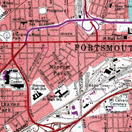 Topographic Map of Jerusalem Church of God in Christ, VA