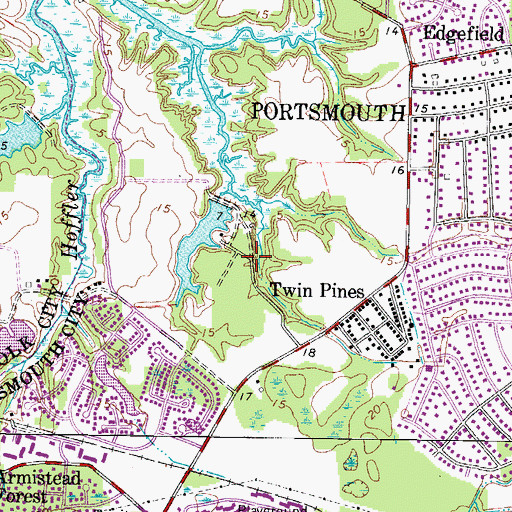 Topographic Map of Long Point, VA