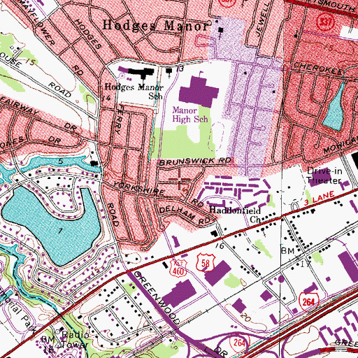 Topographic Map of Manor View, VA