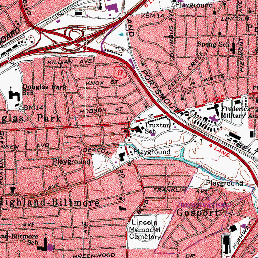 Topographic Map of Mount Carmel Baptist Church, VA