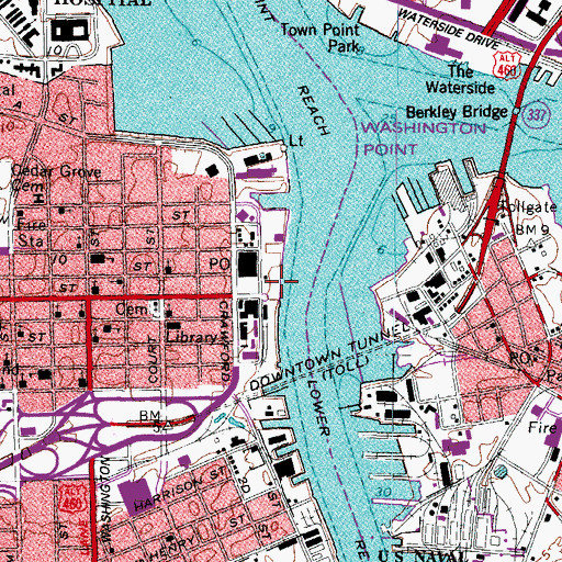 Topographic Map of Naval Shipyard Museum, VA