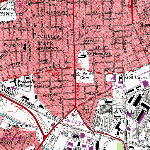 Topographic Map of New Saint Thomas Baptist Church, VA