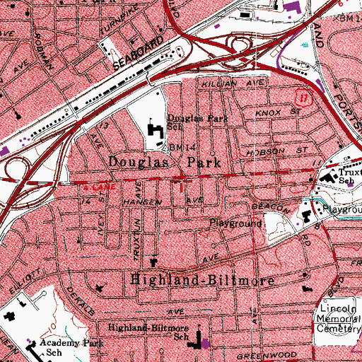 Topographic Map of Noble Street Baptist Church, VA