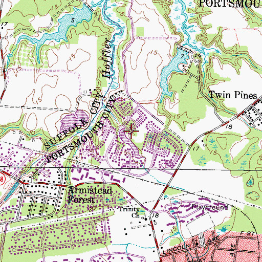 Topographic Map of Peachtree, VA