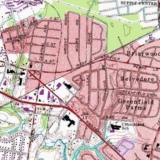 Topographic Map of Pride Homes, VA