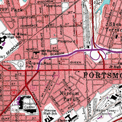 Topographic Map of Providence African Methodist Episcopal Zion Church, VA