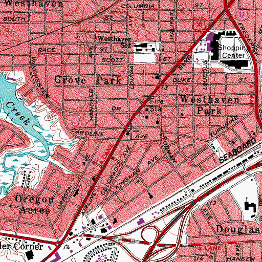 Topographic Map of Redeemer Lutheran Church, VA