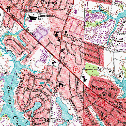 Topographic Map of Saint Andrew Lutheran Church, VA
