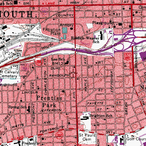 Topographic Map of Saint James Church of God in Christ, VA