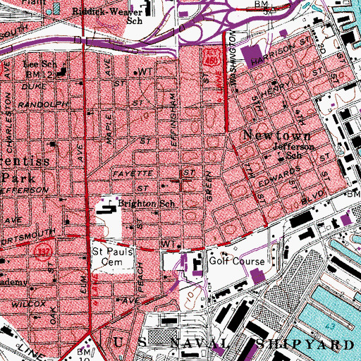Topographic Map of Saint Johns Baptist Church, VA