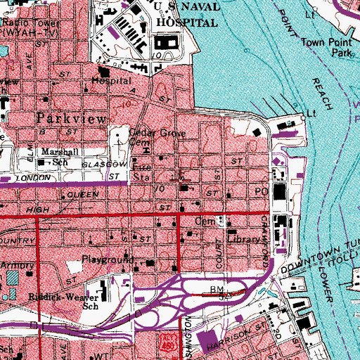 Topographic Map of Saint Johns Episcopal Church, VA
