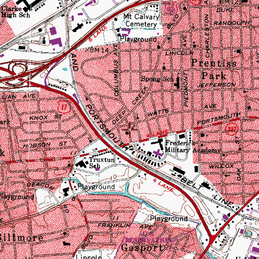 Topographic Map of Saint Marks Missionary Baptist Church, VA