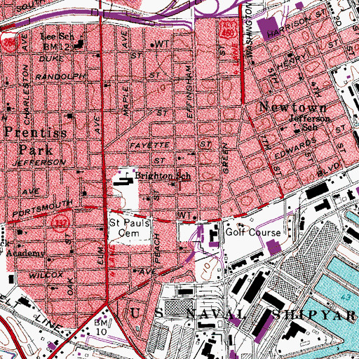 Topographic Map of Saint Paul African Methodist Episcopal Church, VA