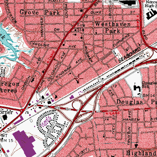 Topographic Map of Saint Thereses Catholic Church, VA